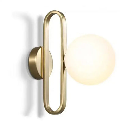 Modern white and brass glass wall sconce bathroom led light
