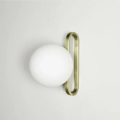 Modern white and brass glass wall sconce bathroom led light