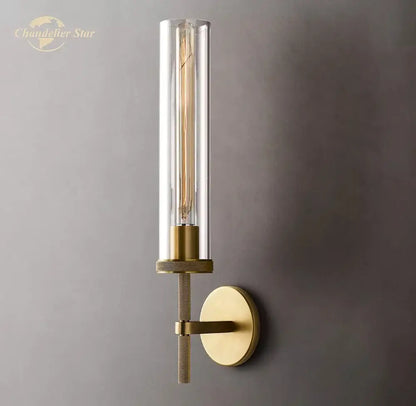 Industrial matte black led glass wall sconce bedroom light
