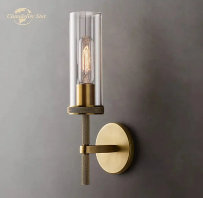Industrial matte black led glass wall sconce bedroom light