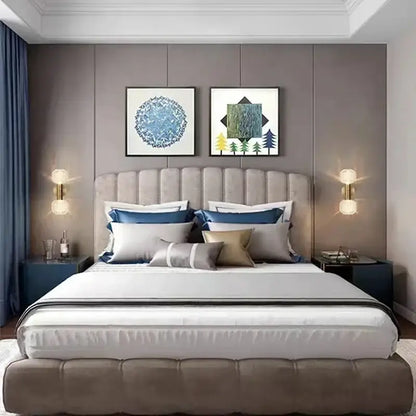 Modern gold glass wall sconces for bedroom and living room lighting