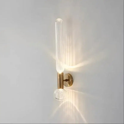 Modern gold glass wall sconces for bedroom and living room lighting