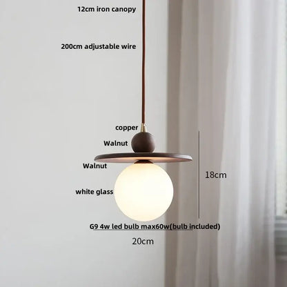 Japanese style wood pendant light – living room textured glass led