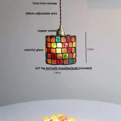 Japanese style wood pendant light – living room textured glass led