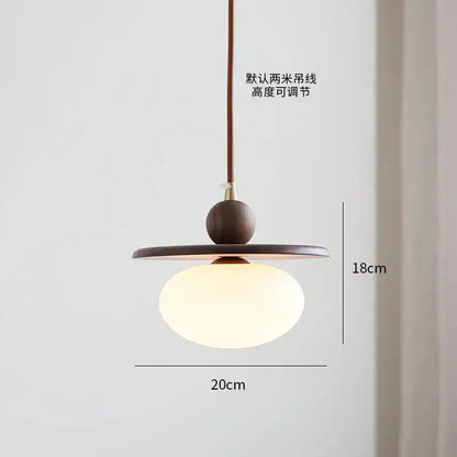 Japanese style wood pendant light – living room textured glass led