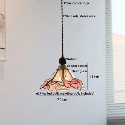Japanese style wood pendant light – living room textured glass led
