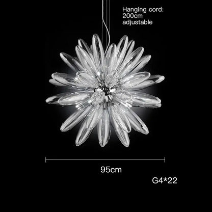 Modern white & silver flower led globe pendant light dining room