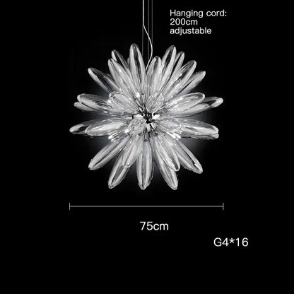 Modern white & silver flower led globe pendant light dining room
