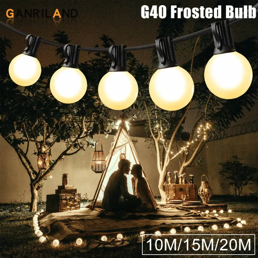 Frosted black led globe string lights outdoor patio garland
