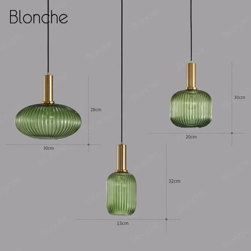 led gold chandelier amber & green pendant lamps dining room