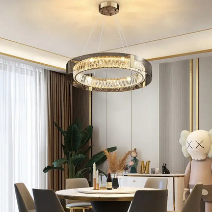 Modern gold crystal glass ceiling chandelier for living room