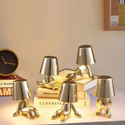 Minimalist led golden boy table lamp bedroom night light