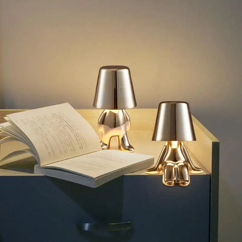 Minimalist led golden boy table lamp bedroom night light