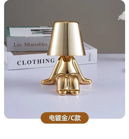 Minimalist led golden boy table lamp bedroom night light