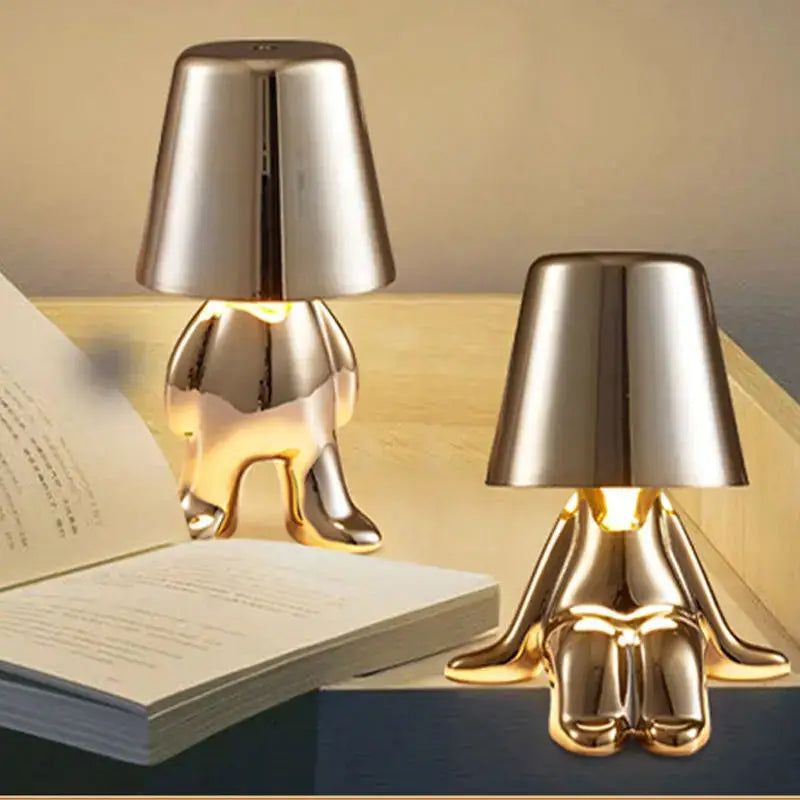 Minimalist led golden boy table lamp bedroom night light