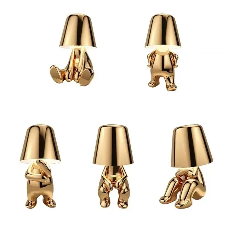 Minimalist led golden boy table lamp bedroom night light