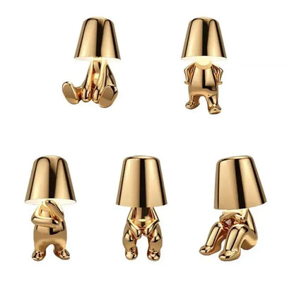 Minimalist led golden boy table lamp bedroom night light