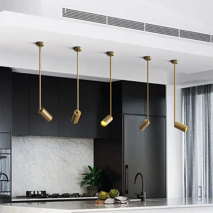Modern brass led golden ceiling spotlight for living room