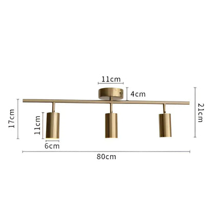Modern brass led golden ceiling spotlight for living room