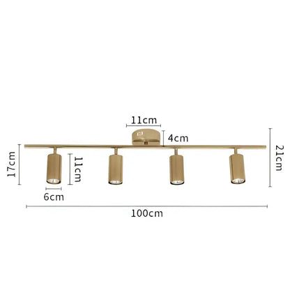 Modern brass led golden ceiling spotlight for living room