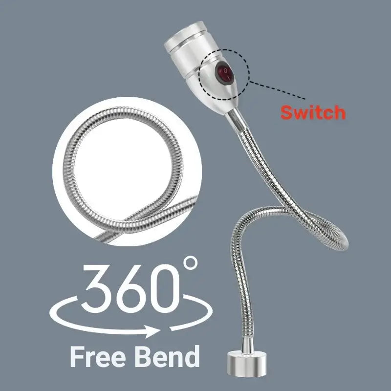 Industrial silver & black led gooseneck work light workshop lamp
