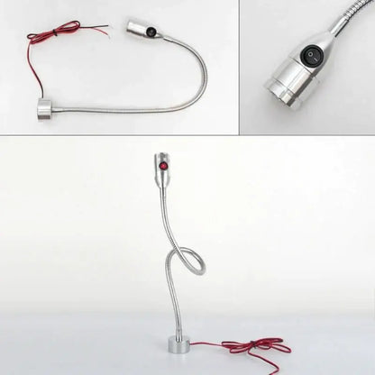 Industrial silver & black led gooseneck work light workshop lamp