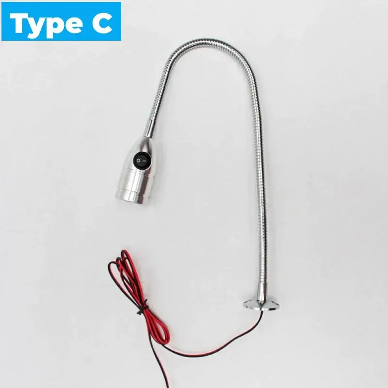 Industrial silver & black led gooseneck work light workshop lamp