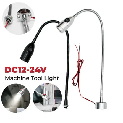 Industrial silver & black led gooseneck work light workshop lamp