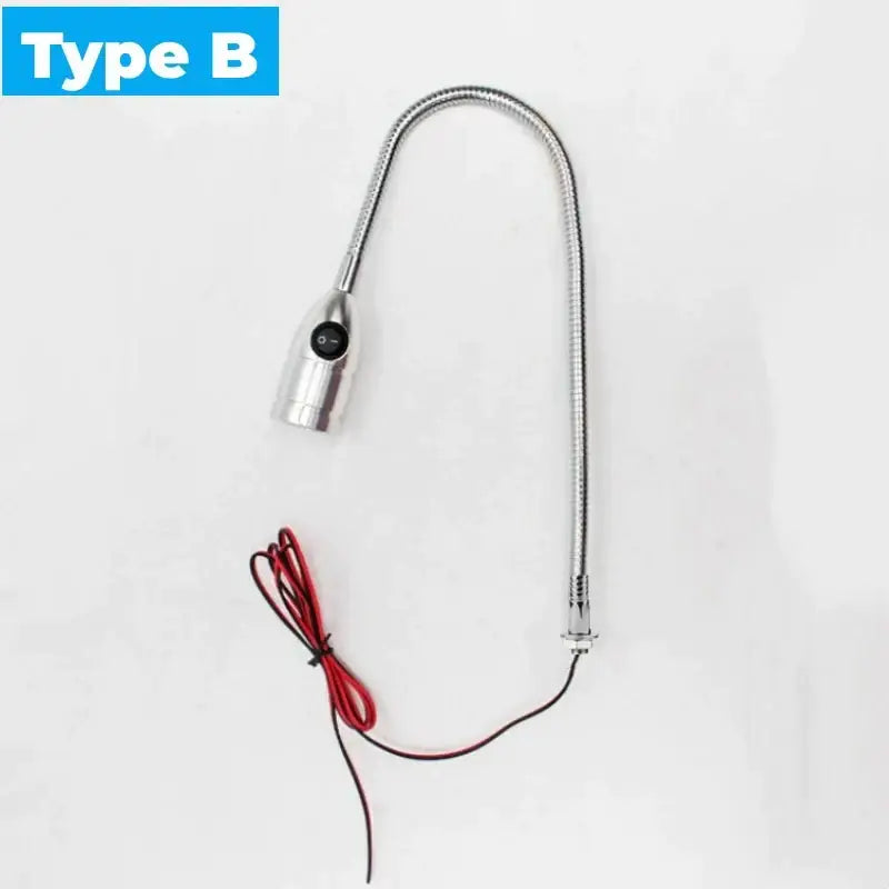 Industrial silver & black led gooseneck work light workshop lamp