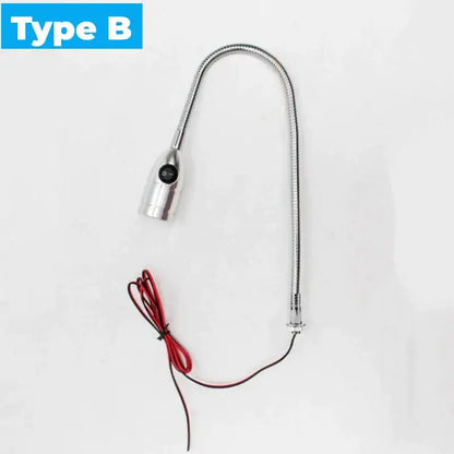Industrial silver & black led gooseneck work light workshop lamp