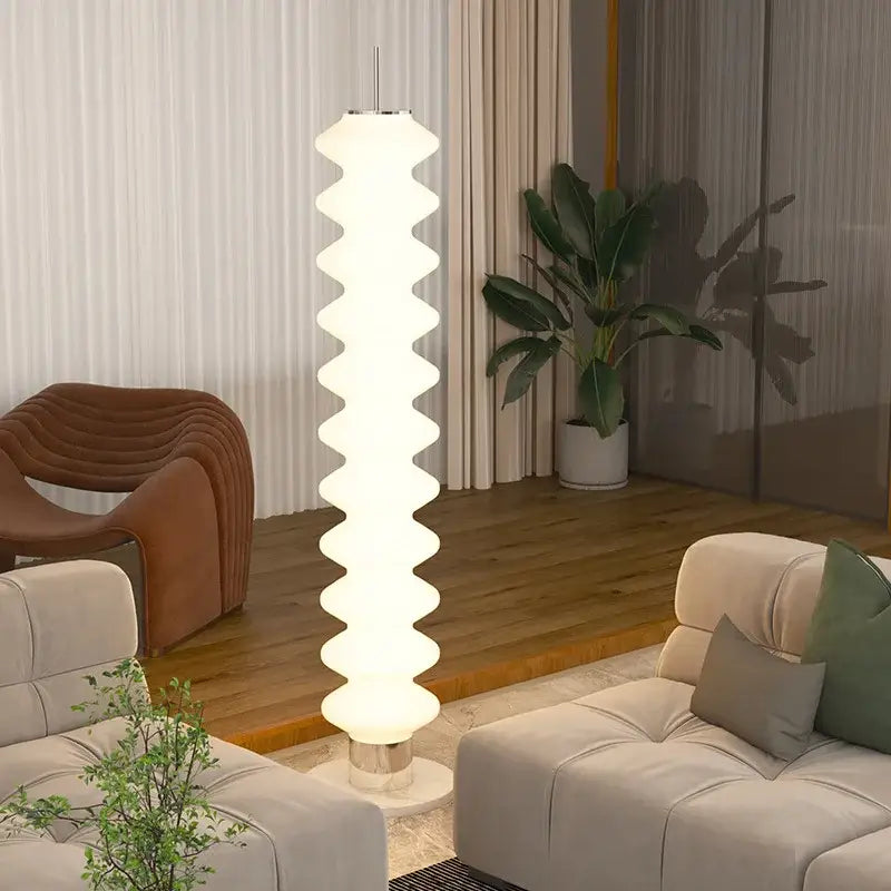 Modern white led gourd sanding floor lamp for living room