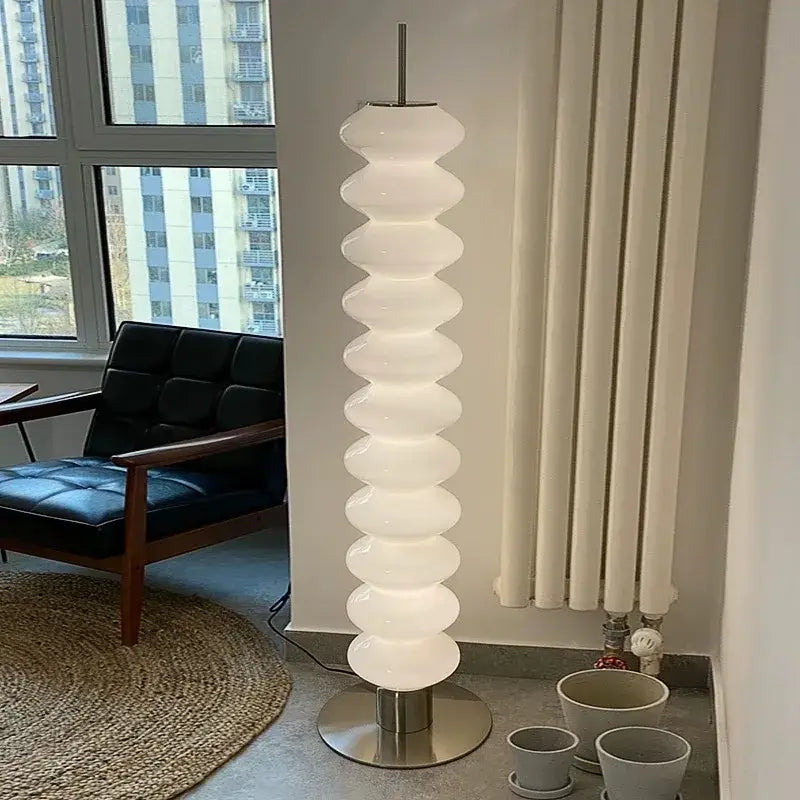 Modern white led gourd sanding floor lamp for living room