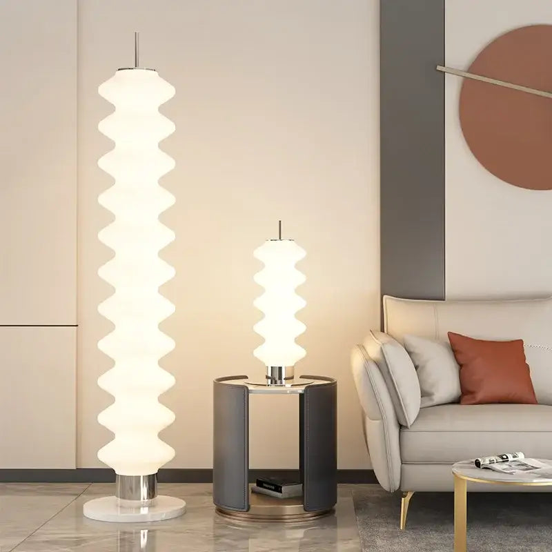 Modern white led gourd sanding floor lamp for living room