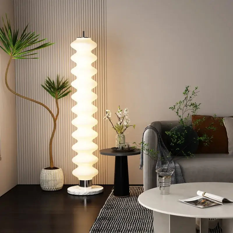 Modern white led gourd sanding floor lamp for living room