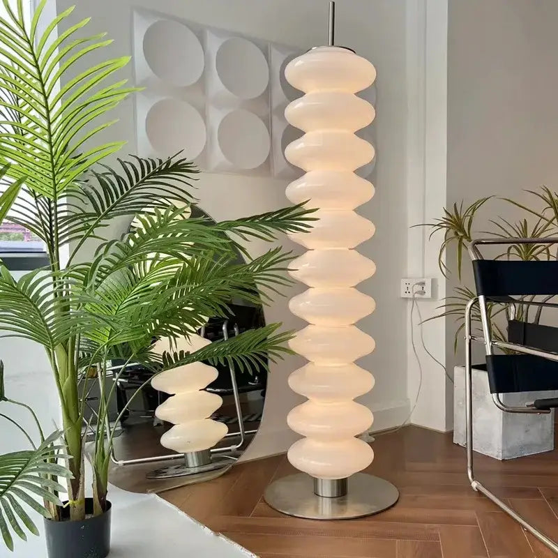 Modern white led gourd sanding floor lamp for living room