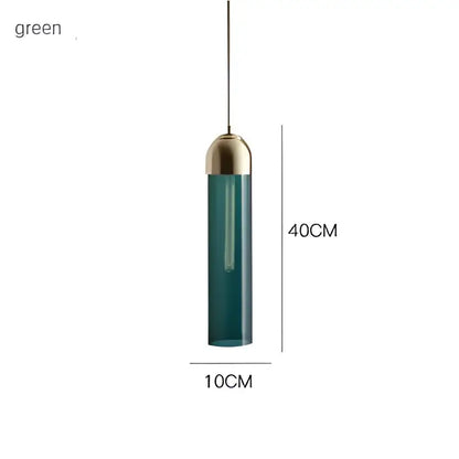 Modern dark teal led green glass pendant light kitchen lighting