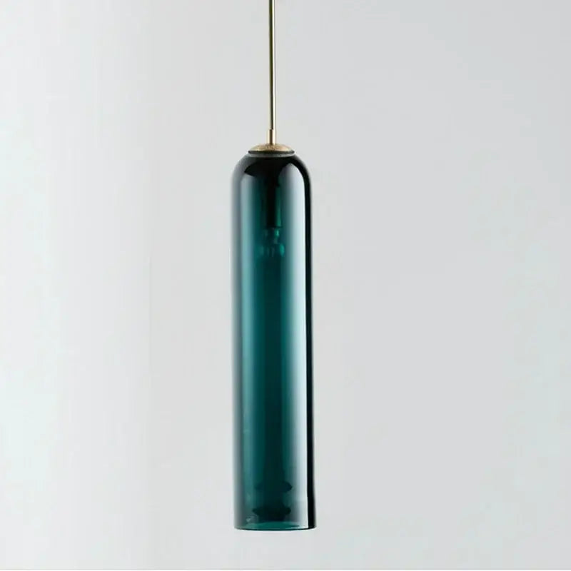Modern dark teal led green glass pendant light kitchen lighting