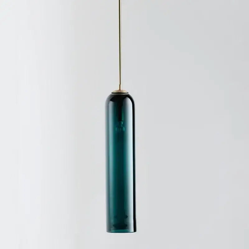 Modern dark teal led green glass pendant light kitchen lighting