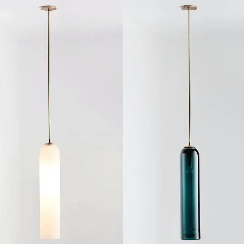 Modern dark teal led green glass pendant light kitchen lighting