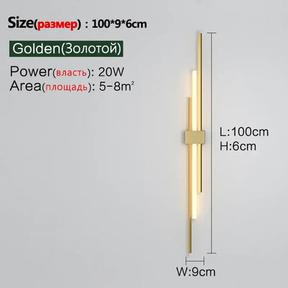 Minimalist black led wall lamp – living room sconce