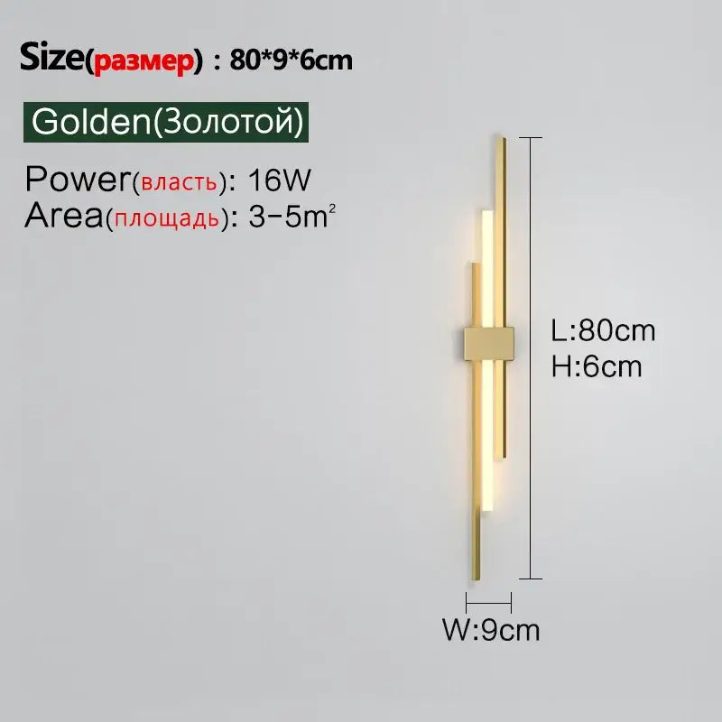 Minimalist black led wall lamp – living room sconce