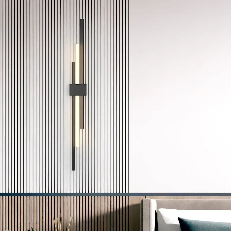 Minimalist black led wall lamp – living room sconce