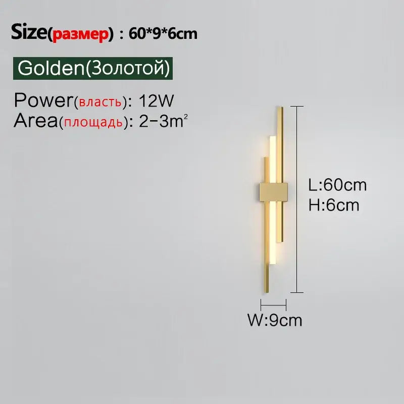 Minimalist black led wall lamp – living room sconce