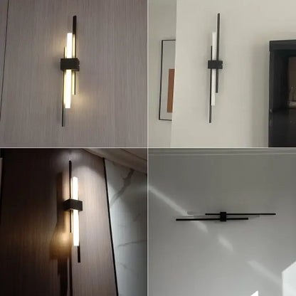 Minimalist black led wall lamp – living room sconce