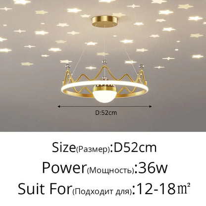 Modern gold & white crown led gypsophila chandelier living room light