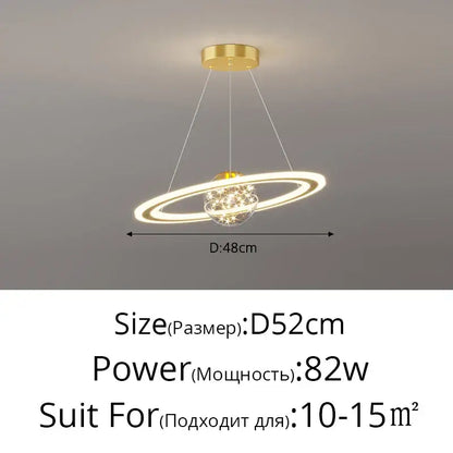 Modern gold & white crown led gypsophila chandelier living room light