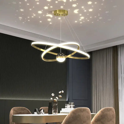 Modern gold & white crown led gypsophila chandelier living room light