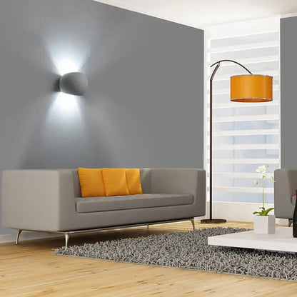 Modern gray led gypsum wall lamp bedroom sconce warm lighting