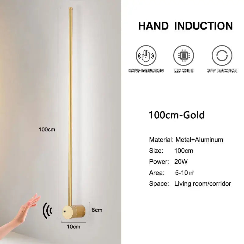 Modern minimalist led hand induction wall light bedroom fixture