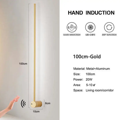 Modern minimalist led hand induction wall light bedroom fixture